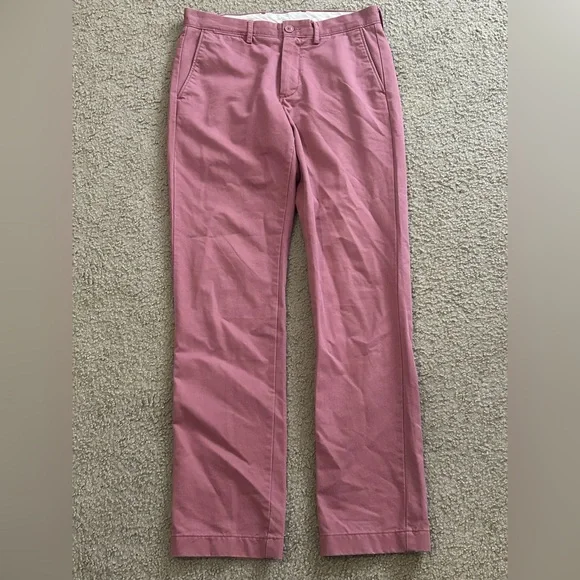 J.Crew Broken-In Chino Pants Men's W29 L32 Salmon Pink 100% Cotton Straight Fit - Picture 9 of 9